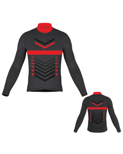 Men's <b>Long</b> <b>Sleeve</b> Cycling Jersey Black <b>Red</b> Geometric Pattern Breathable Quick Dry Bike <b>Top</b> for Road MTB Riding - Product Image 1