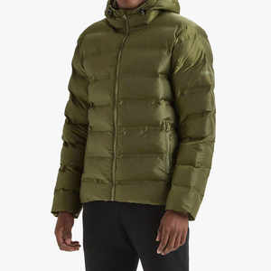 Latest Wholesale High Quality Custom Made Bubble Puffer <b>Jacket</b> <b>for</b> <b>Men's</b> <b>Canvas</b> Front Logo Polyester Filled Warm Winter - Product Image 1