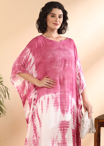 High Quality Designer Rayon <b>Kaftan</b> Tie Dyed <b>Summer</b> Daily Wear Regular Fit Sweetheart neck at Best Price by Supplier - Product Image 2