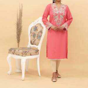 เสื้อยืดผ้าฝ้ายผู้หญิงปักลายแชมเบรย์1ชิ้น-PS5091 - Product Image 3