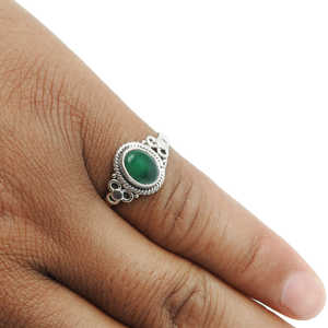 Bague en onyx vert style rétro pour femme, bague bohème décontractée et élégante, cadeau idéal pour un anniversaire ou une fête pour elle - Product Image 5