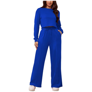 Ensemble de survêtement personnalisé pour femme, ensemble de jogging tendance, tissu extensible léger, logo personnalisé, OEM ODM Factory - Product Image 2