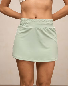 Women Adult High Waist Solid Color A-Line Mini Skirt Breathable Casual Style Summer Wear 100% Cotton - Product Image 4