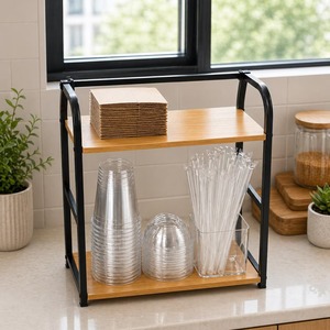 Modern 2 Tier Spice <b>Rack</b> Organizer Suitable For <b>Kitchen</b> Countertop <b>Storage</b> Seasoning Bottles Pantry And Home Organization - Product Image 2