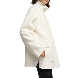 Manteau long en laine mélangée imperméable à col montant et boutons pour femme, manches longues, style décontracté et élégant, pour l'hiver, personnalisable avec logo OEM ODM, vente en gros - Product Image 5
