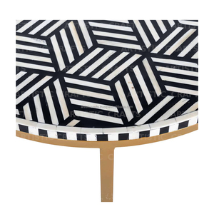 Trendy Starcatcher, mesa de centro con incrustaciones de hueso geométrico, artesanías artísticas, muebles para el hogar con soporte de Metal decorativo - Product Image 3