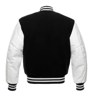 <b>Men</b> Plain Blank Varsity Letterman <b>Jackets</b> 2026 Wholesale Custom Latest Designs <b>Long</b> Sleeve Leather/wool made <b>Jacket</b> for <b>men</b> - Product Image 2
