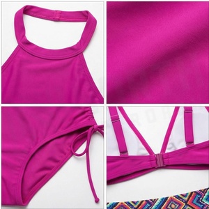 Conjunto de bikini rosa para mujer North Approach con cintura con estampado geométrico y diseño de lazo lateral - Product Image 4