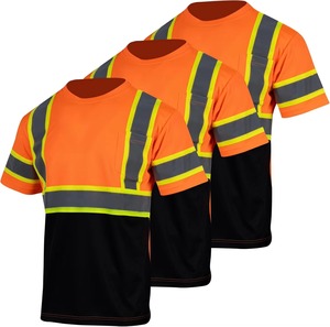 เสื้อกั๊กนิรภัยโพลีเอสเตอร์สะท้อนแสงสำหรับงานก่อสร้าง ยูนิเซ็กซ์  แบบ Hi-Vis ระดับ CLASS 2 กันน้ำ ไฟ LED กระพริบ ระบายอากาศได้ ตรวจจับการเจาะทะลุ - Product Image 2
