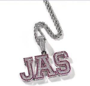 Boss <b>Letter</b> Moissanite Solitaire Pendant Necklace With Sparkling Stone For Special Occasions Available At Best Market Price - Product Image 3