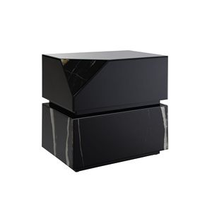 Drisana <b>Black</b> Mirrored Finish <b>Console</b> <b>Table</b> End <b>Table</b> with Stylish Design - Product Image 1