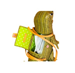 Bolso Infantil de Mimbre con Forma de Dinosaurio Hecho a Mano, Bolso Bandolera Ecológico para Accesorios Infantiles - Product Image 2