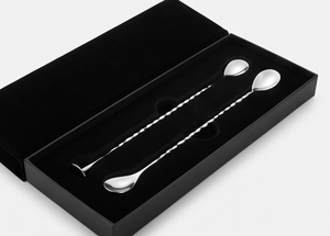 Cuillère à cocktail en acier inoxydable, design minimaliste, outil de mélange durable pour la préparation de cocktails, accessoires de bar - Product Image 4