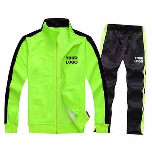 Ensemble de survêtement avec accents noirs, fermeture éclair intégrale, design sportif, matière polyester à séchage rapide, pour adulte, idéal pour le printemps et de haute qualité - Product Image 1