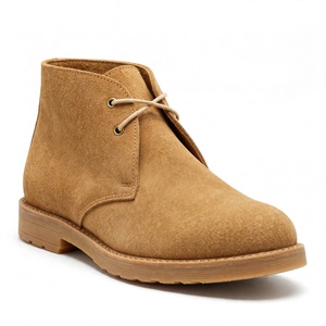 Bottes Chukka en daim pour homme 100% cuir véritable, bout rond, lacets, semelle extérieure en caoutchouc respirante, style automne, exportées du Bangladesh - Product Image 1