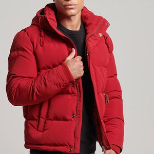 OEM ODM Men’s Stylish Front <b>Zip</b> <b>Up</b> & Button <b>Up</b> Puffer Jacket Warm Winter Outerwear Casual Thick Polyester Wadding Puffer Coat - Product Image 1