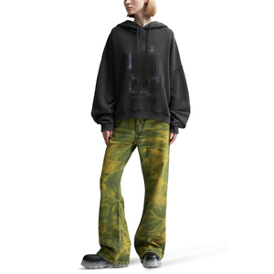 Sweat-shirt à capuche oversize pour femme, automne, grande taille, en coton tricoté, épaules tombantes, logo imprimé sur le devant, longueur standard pour adulte - Product Image 4