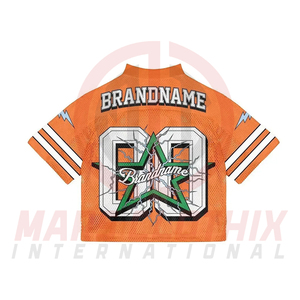เสื้อเจอร์ซีย์ฟุตบอลอเมริกันย้อนยุคพิมพ์ลายสตรีทแวร์ออกแบบได้ตามต้องการดีไซน์ล่าสุด - Product Image 3