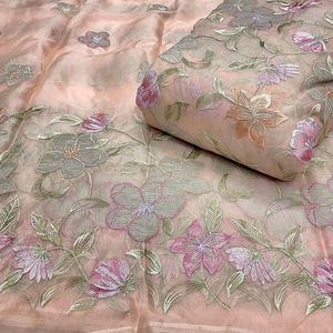 Tissu en polyester uni brodé, imprimé, tricoté, respirant, écologique, de qualité export, pour robe de mariée - Product Image 1