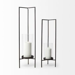 Décoration d'intérieur et d'extérieur : Porte-bougie en verre noir personnalisé pour table, centre de table de mariage et décoration événementielle - Product Image 4