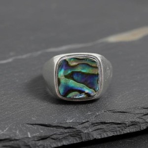 Abalone <b>Shell</b> Ring 925 Sterling Silver Mens Handmade Gemstone Jewelry Statement Ring Elegant Gift For Him - Product Image 1