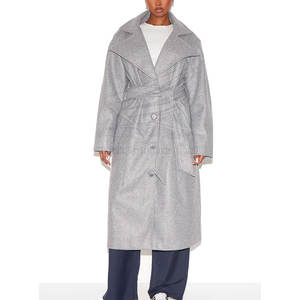 Manteau long tendance pour femme, hiver, logo personnalisé, toile, laine, respirant, coupe confortable - Product Image 3