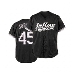 Uniforme de baseball personnalisé de haute qualité, entièrement boutonné, 100% polyester, antibactérien, manches courtes, unisexe, tissu sublimé - Product Image 1