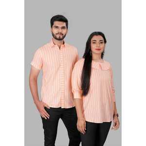 NUEVA LLEGADA LINO ALGODÓN HILO TEJIDO PAREJA COMBO MELOCOTÓN - Product Image 1