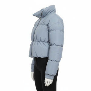 Chaquetas de Invierno Acolchadas para Mujer, Personalizadas, Brillantes, Tejidas, Transpirables, con Capucha, Resistentes al Viento, Impermeables, con Cierre, Tipo Bomber - Product Image 3