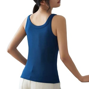 เสื้อกล้ามผู้ชายสีน้ำเงินล้วน คอกลม แห้งเร็ว สวมใส่สบาย เหมาะสำหรับออกกำลังกาย ผลิตจากผ้าโพลีเอสเตอร์ถัก แบบไม่มีแขน รุ่นใหม่ปี 2026 - Product Image 2