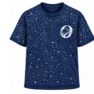 เสื้อยืดคอกลมแขนสั้นสีเขียวมรกตประดับมุกสำหรับทุกเพศทุกวัย ดีไซน์ทันสมัยพร้อมลูกปัดมุกตกแต่ง เหมาะสำหรับใส่ลำลอง - Product Image 1