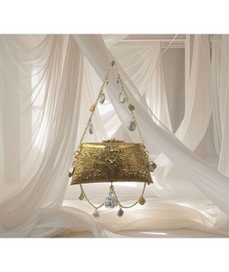 Bolso Potli Decorado con Perlas de Satén de Lujo Hecho a Mano por F S INTERNATIONAL para Mujer |   Bolso de mano tradicional moderno para novias | - Product Image 1