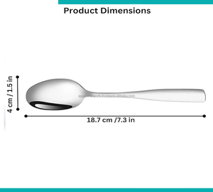 Cuillère de table en acier inoxydable résistant à la rouille, manche long, design moderne et luxueux, finition poli miroir, compatible lave-vaisselle - Product Image 2