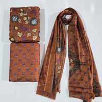 Bio-Seide/Baumwolle 60x60 Hochzeitsanzug-Set |   3m Oberteil + 3m Unterteil + 2,25m Dupatta (1 Packung = 8,25m Stoff)