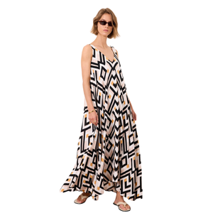 Vestido Midi Estampado para Mujer, Vestido Casual de Verano con Corte en A, Venta al por Mayor - Product Image 1