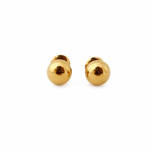 18ct Yellow Gold Minimalist Ball Pendant <b>Stud</b> <b>Earrings</b> Set for Women High Polish Daily Wear Party Gift Jewelry - Product Image 4