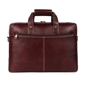 Sac pour ordinateur portable en cuir marron pour homme, mallette d'affaires |   Sac à bandoulière pour ordinateur portable avec poches zippées pour le travail - Product Image 2