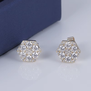Pendientes de Diamantes con Corte Princesa para Mujer, Plata, Clásicos para Uso Diario, Color G, Piedra de Laboratorio - Product Image 4