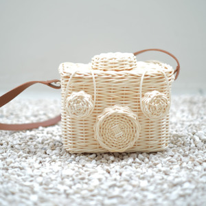 Children rattan toys hot selling kids <b>camera</b> shaped toy baskets hand woven toddlers basket - Product Image 4