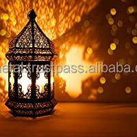 โคมไฟเชิงเทียนขนาดเล็กสไตล์โมร็อกโกโคมไฟโลหะที่มีการจัดการและกระจกสีโคมไฟตกแต่งสำหรับบ้านสวน - Product Image 2