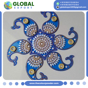 Novedad 2026: Rangoli Acrílico Tradicional con Tema Floral de Pavo Real, Certificado ISO, Reutilizable, Empaquetado en Cartón para Exportación, Festivo Diwali - Product Image 3