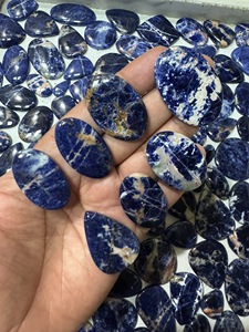 อัญมณีโซดาไลต์ธรรมชาติอัญมณีหลวม Cabochon เครื่องประดับทำด้วยมือคุณภาพสูงหิน trimurti อัญมณีราจา - Product Image 1