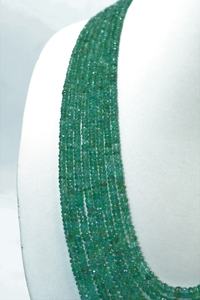Collar Rondelle facetado de Esmeralda zambiana natural de 8 hebras Cuentas de piedra natural de 3-5mm - Product Image 3