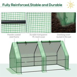 Mini Serra Moderna in Polietilene, Piccole Dimensioni, Struttura in Acciaio/Plastica/Metallo, Facile Montaggio, per Uso Domestico/Giardino - Product Image 2