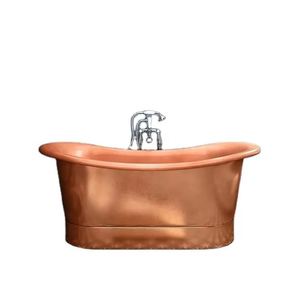 Bañera Clásica Hecha a Mano para Casa u Hotel, Bañera Independiente de Cobre Antiguo, Bañera Ovalada de Metal - Product Image 2
