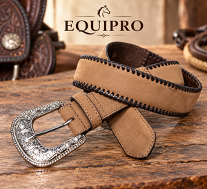 Ceinture Western Éco-Responsable Equipro, Finition Artisanale, Largeur 3,5 cm, Boucle Rectangulaire en Alliage d'Argent, Solide et Durable, Style Casual pour Hommes - Product Image 2
