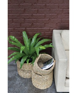 Set of 3 Round Seagrass <b>Baskets</b> with Handles Handmade <b>Storage</b> <b>Basket</b> Wholesale eco-friendly Made in Vietnam - Product Image 6