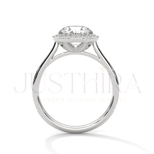 <b>925</b> <b>Silver</b> Most Selling Round Cut Diamond <b>Ring</b> Pave Settings for Everyday Wear Office Use and Elegant Styling Gift For Her - Product Image 2