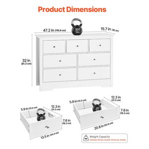 Commode à 7 tiroirs en chêne européen avec dispositif anti-basculement, style moderne et minimaliste, pour rangement de placard - Product Image 3