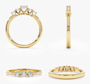 แหวนหมั้นทองคำ 14KT คุณภาพสูง ประดับเพชรแล็บโกรว์ทรงบริลเลียนท์ ดีไซน์วินเทจ รับรองโดย IGI ของขวัญวันครบรอบแต่งงาน - Product Image 4